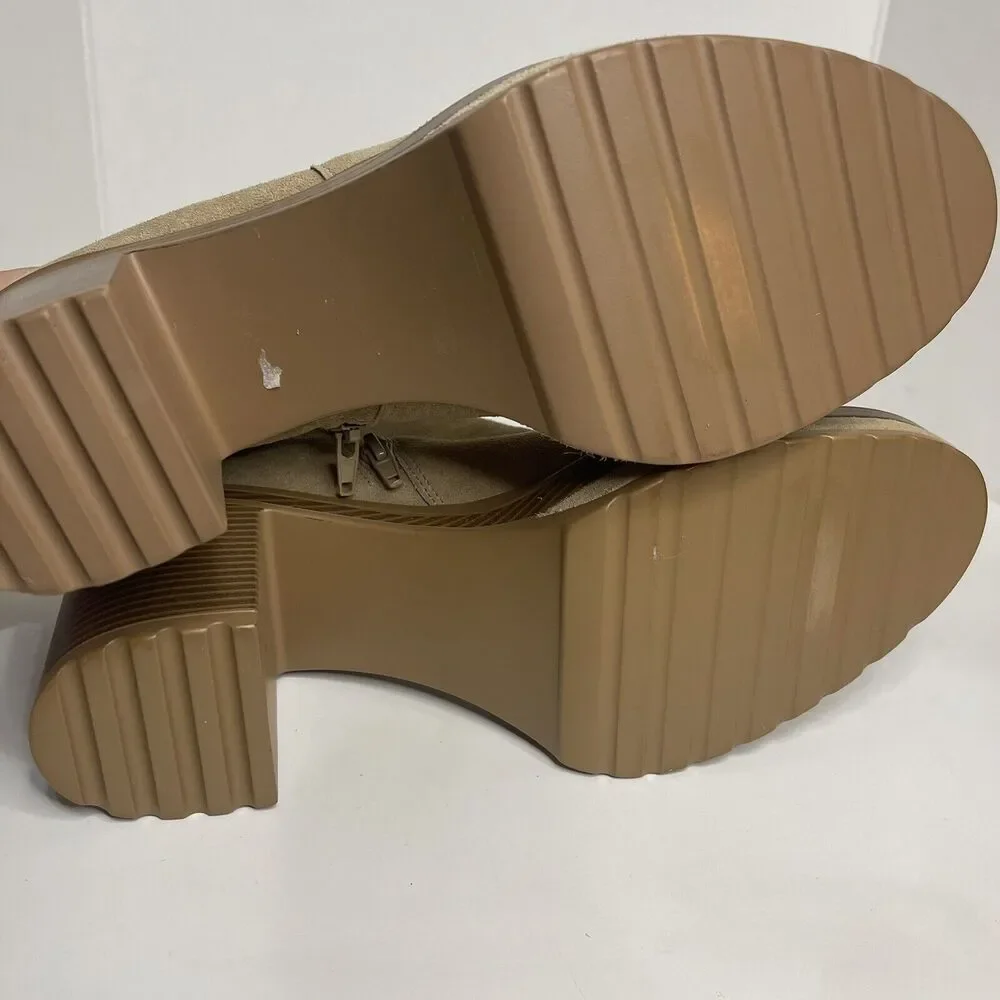 Steve Madden Womens Searches Boot Sand Suede Size 11 M New Without Box
